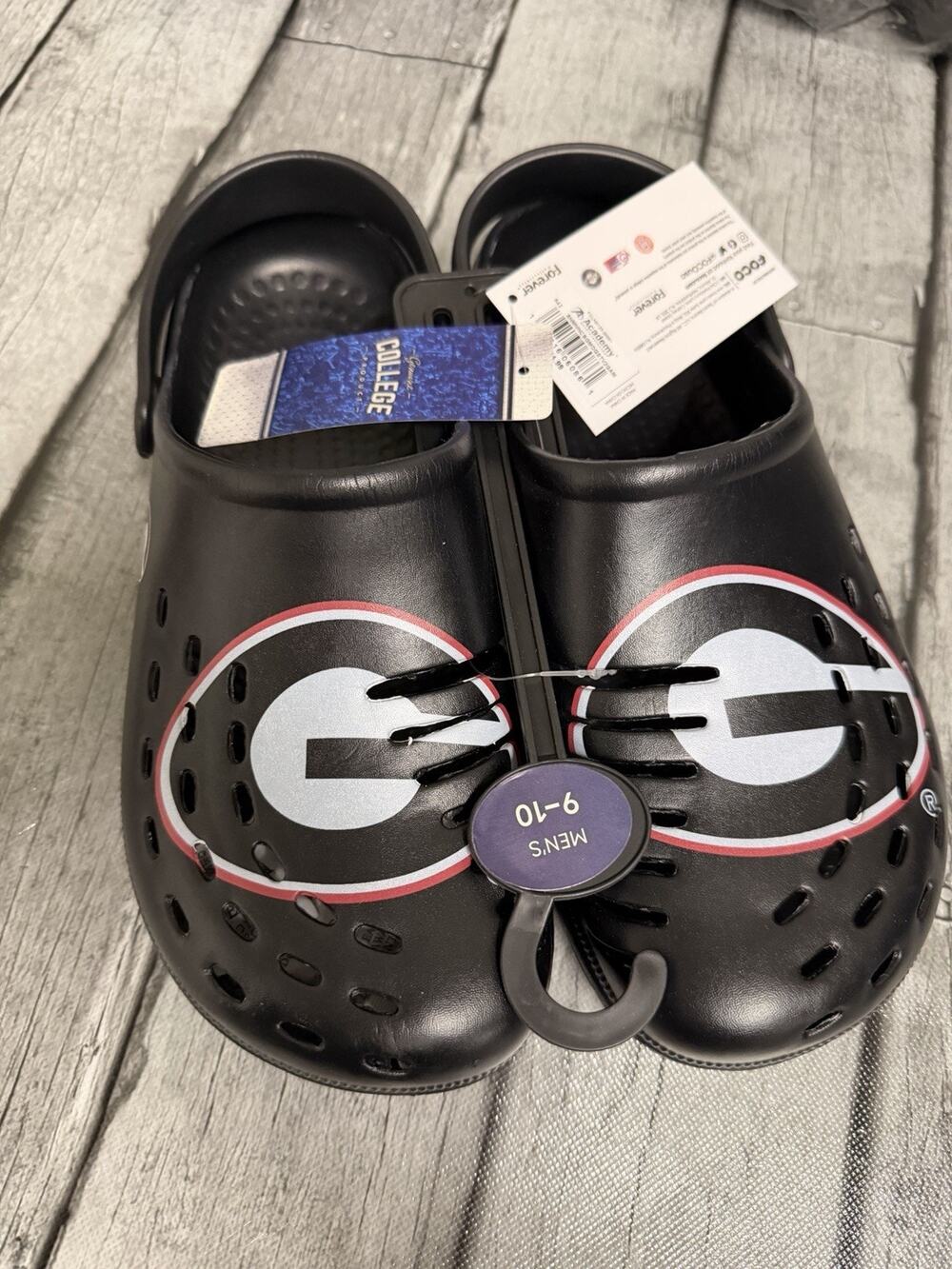 FOCO Men's Georgia Bulldogs Large Logo Water Sandals Shoes Clogs Sz 9/10